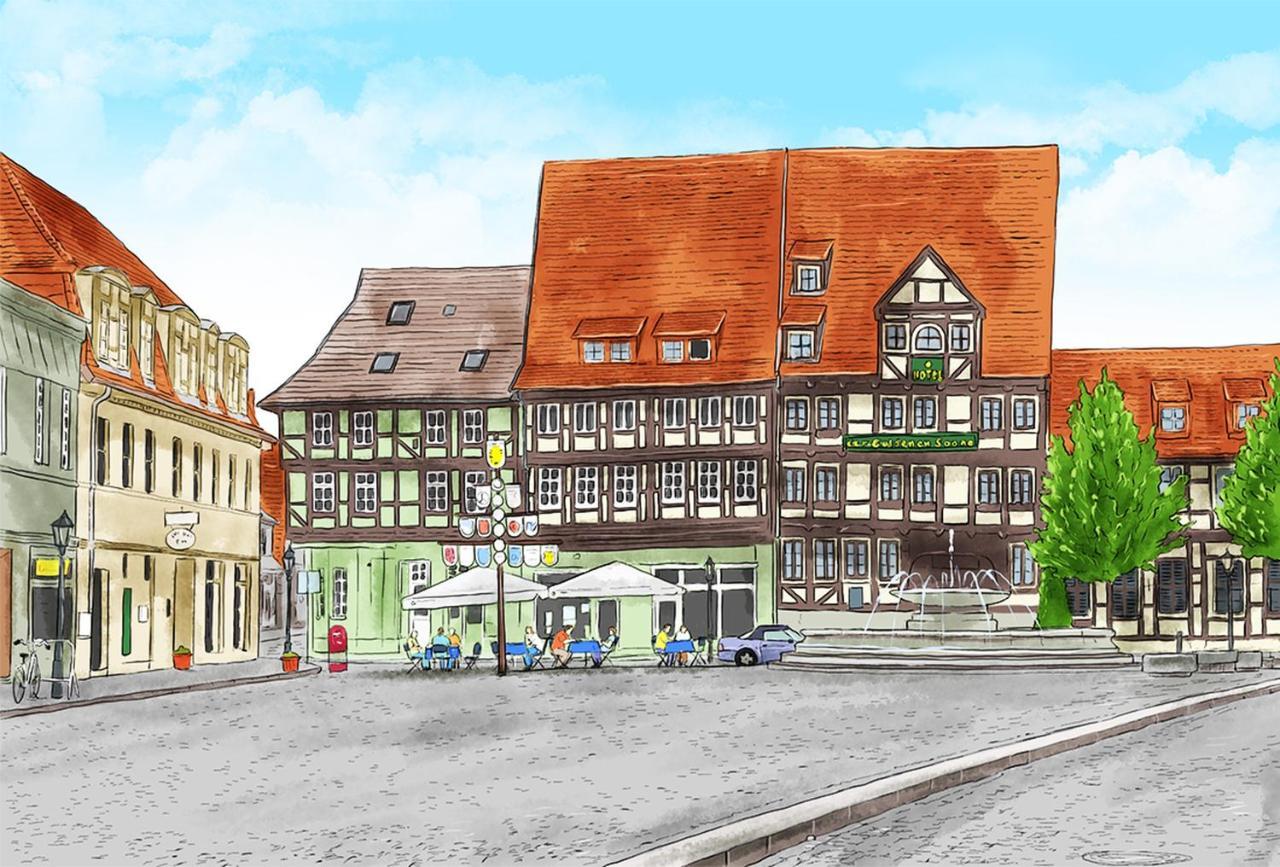 Hotel Zur Goldenen Sonne Quedlinburg Exteriör bild
